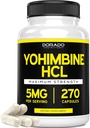 Yohimbine HCL 5mg para Hombres y Mujeres (270 cápsulas) Más Potente que Yohimbe Bark Powder - Garantía de Calidad - Tercera Parte Probada para Potency & Purity - Vegan, Gluten Free " Non-GMO - USA Made