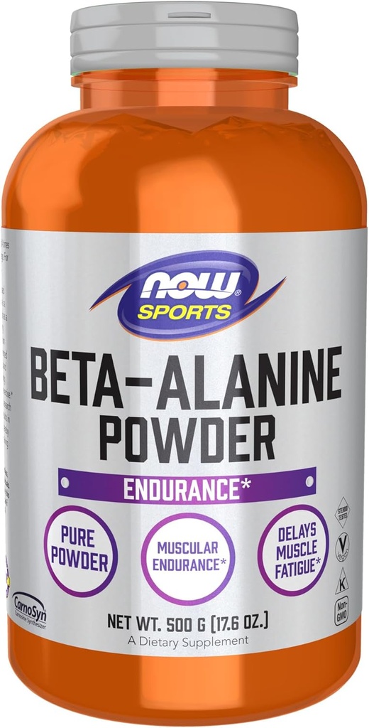 AHORA Foods Sports Nutrition, Beta-Alanine Pure Powder 2,000 mg, Muscular Endurance*, 500 gramos