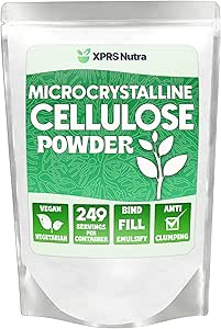 XPRS Nutra Microcrystalline Cellulose Powder - Odorless Cellulose Fiber Powder - 100% Pure Powdered Cellulose Supplement is an Insoluble Fiber for Pill Binder Mix and Cellulose Paste (1.10 libras)