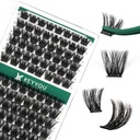 Lash Clusters 96pcs Individual Lashes Y02 D Curl 10-18MIX Cluster Lashes KEYYOU Volume Wispy Lash Extension Soft&Comfortable Easy DIY at Home(Y02,D-10-18MIX)