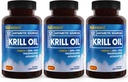 BioEmblem 3 Pack Antártico Krill Oil 1000mg Softgels, Omega-3s Oil with High Levels of EPA + DHA, Astaxanthin, and Phospholipids, Supports Brain Health, 180-Count Non-GMO, Gluten Free, 90 Days Supply