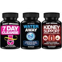 7-Day Colon Cleanse + Water Away + Kidney Detox – Triple Action Bloat Relief & Cleanse Support