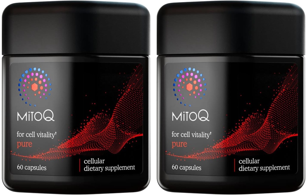 MitoQ Pure Advanced Mitocondria Supplement Superior Bioavailability to CoQ10 ← Reduce los daños radicales libres para el envejecimiento saludable, el metabolismo, la salud cardíaca, la energía, la fuerza y la movilidad