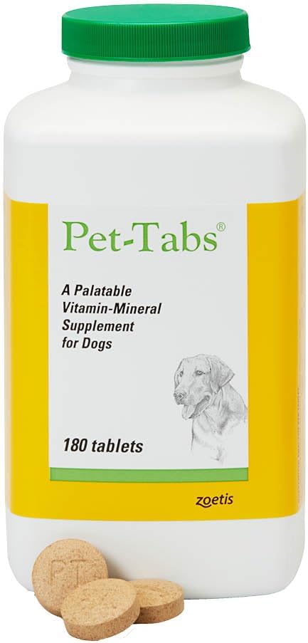 Pet-Tabs Multivitamina y Suplemento Mineral para Perros, Tablet Chewable, 180 Conde Botella