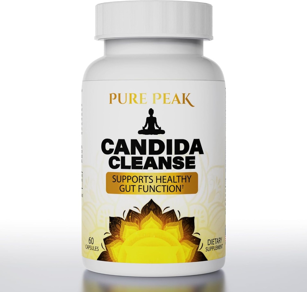 Candida Cleanse - Gut & Colon Support (60 Capsules) - for Men &amp; Women - Natural Herbs for Intestinal Detox - Oregano Leaf, Wormwood, Black Walnut, Caprylic Acid