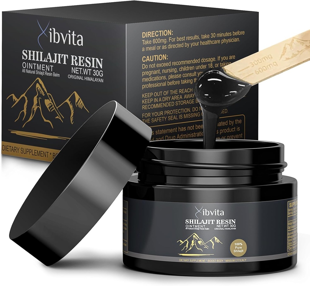 Puro Himalaya Shilajit orgánico resina - 600mg shilajit para hombres y mujeres, natural Himalayan Shilajit con ácido fúlvico &amp; 85+ Trace Minerals Suplemento para la energía Boost &amp; Immune Support, 30 gramos