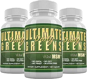 Salud diaria, Últimos Verdes con MSM 1925 mg 540 cápsulas Vegan Friendly No GMO Gluten o Soy