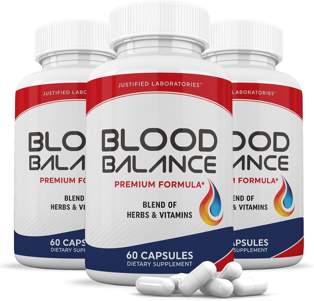 Laboratorios justificados (3 Pack Blood Balance Advanced Formula 620MG Píldoras de suplemento 180 cápsulas