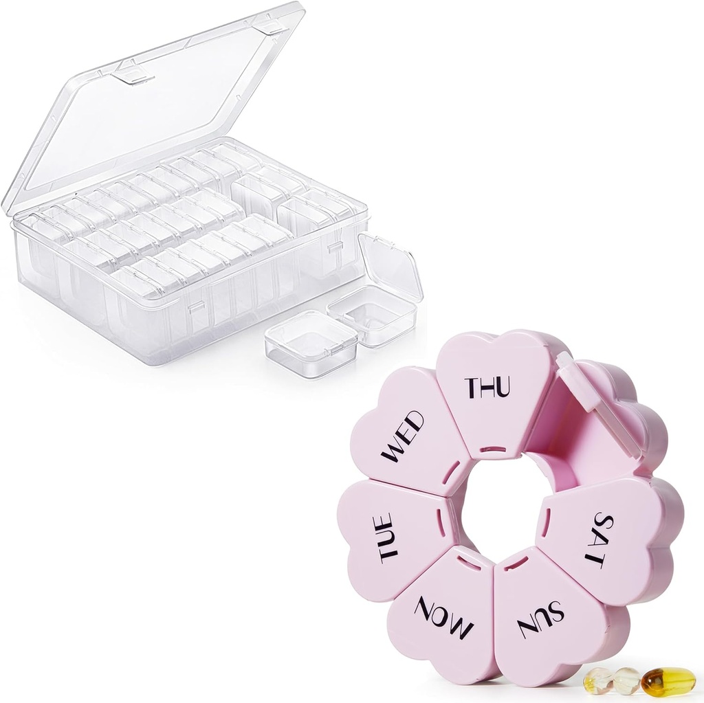 Small Plastic Bead Storage for Jewelry Making and Pill Organizer Cute
