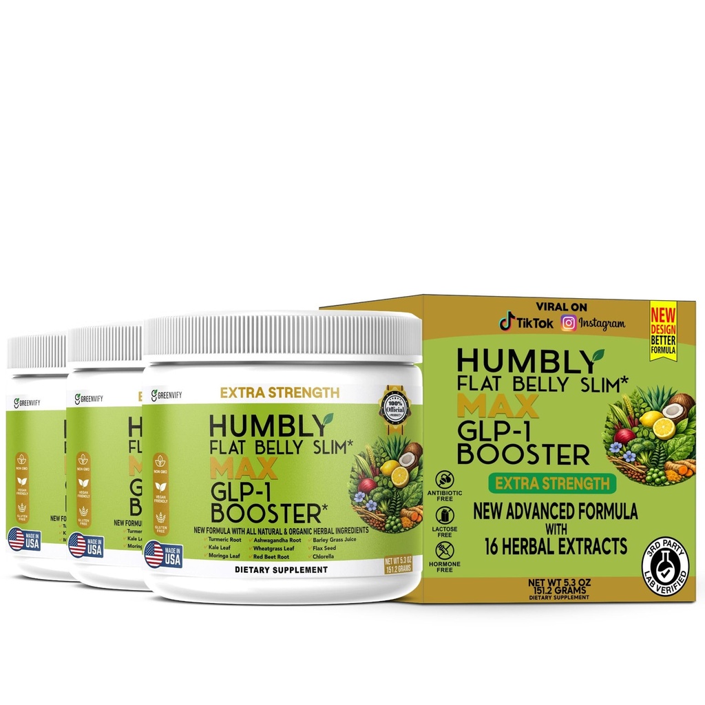 Humbly Flat Belly Booster, Organic Herbal Ingredients, 5.3 oz (3)