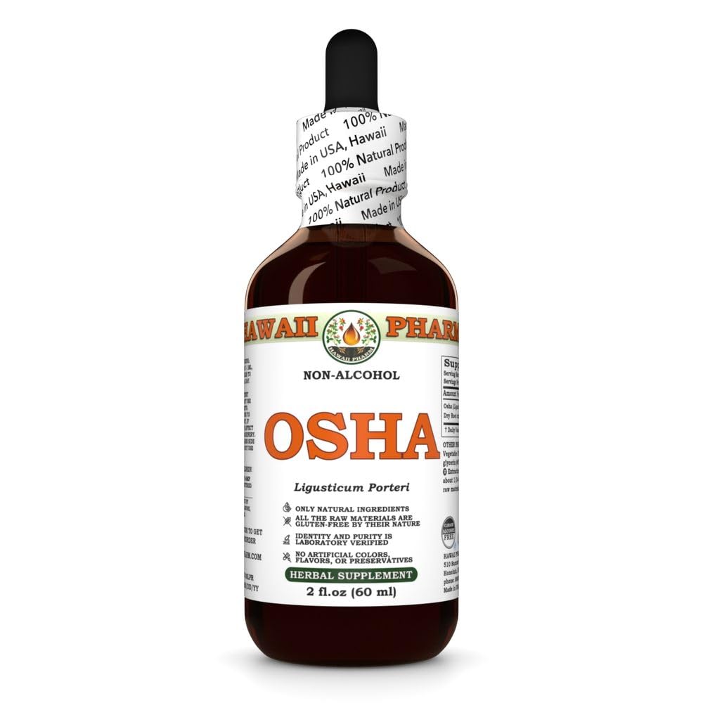 OSHA (Ligusticum Porteri) Dry Root Glycerite, All Natural, Vegan, Lab Tested Alcohol-Free Liquid Extract - 2 fl.oz