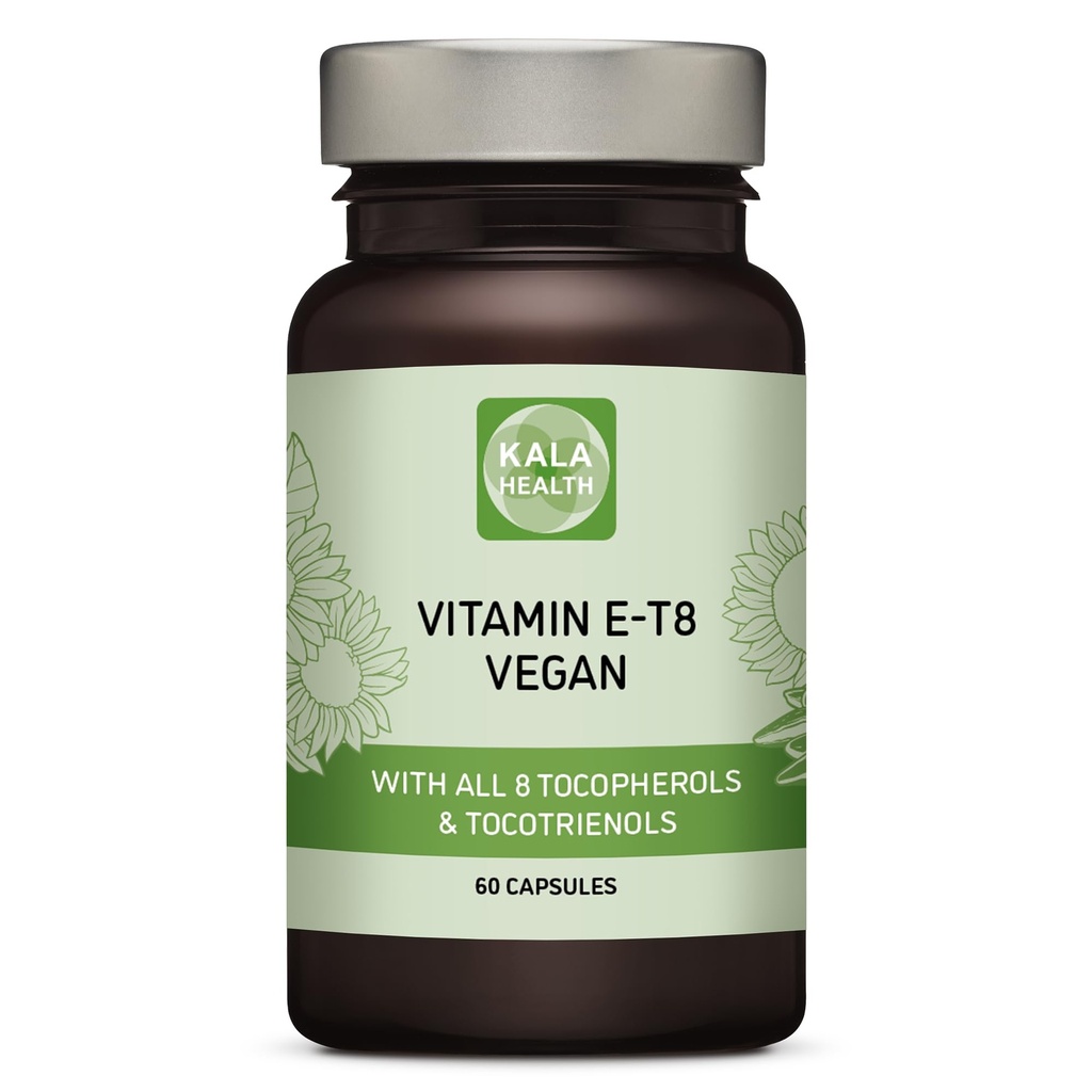 Fórmula Vegana Única con todos los 8 Tocoferols y Tocotrienols Vitamina E – No contiene metales pesados, contaminantes o conservadores - Certified Sustainable - Hair, Scars and Skin (60)