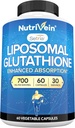 Nutrivein Premium Liposomal Glutathione Suplemento 700 mg - 60 cápsulas - Glutathione pura - Antioxidante maestro - Protección celular, limpieza, hígado, cerebro, vitalidad y defensas