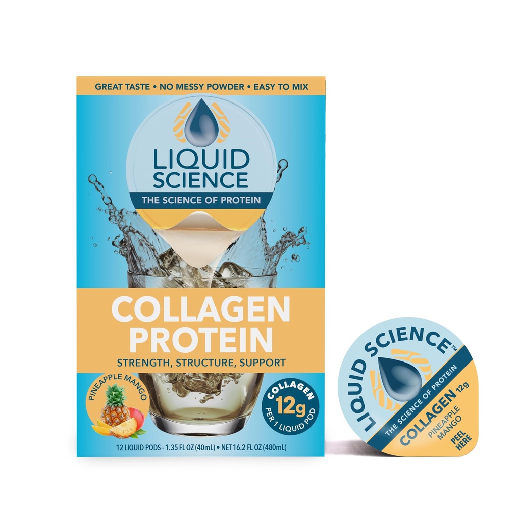 Java House Liquid Science Pineapple Mango Single Serve Collagen Pods - Peel and Pour- Pack of 12
