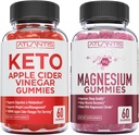 60 Keto Manzana Sider Vinegar Gummies Pérdida de Peso Avanzada + 60 Magnesio Gummies Formado con 770 MG Magnesium Citrate.