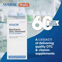 MAJOR Bacitracin Zinc Ointment First Aid Antibiotic - Contains 144 Unit Dose Packets