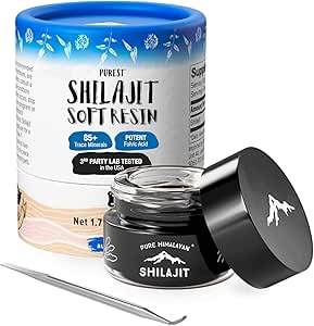 Shilajit by Pure Himalyan Shilajit ®, Grade A Himalayan Soft Resin, Energy &amp; Immune Support, Natural Source of Fulvic Acid &amp; 85+ Trace Minerals Supplement for Men &amp; Women (50ml/1.5 fl oz)