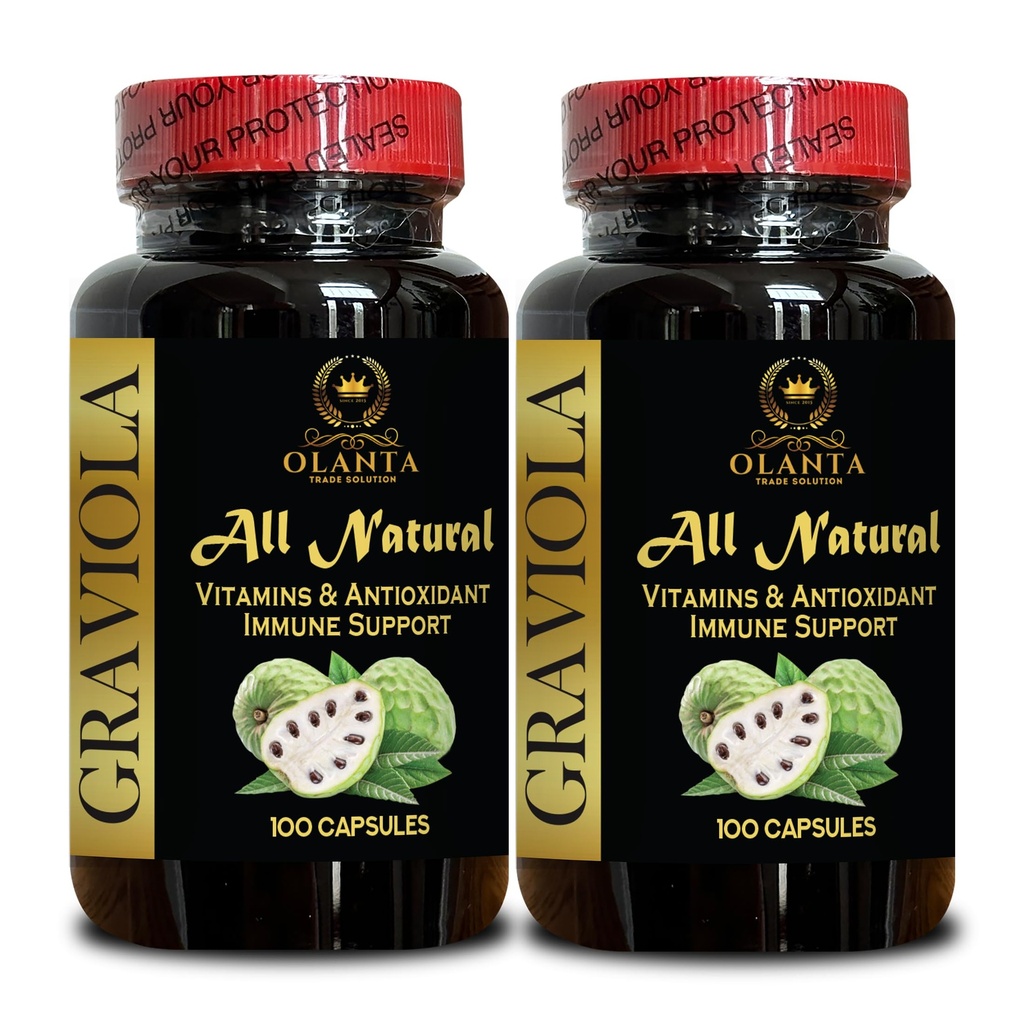 Graviola Extract Capsules for Routine Wellness with Antioxidant Support, Immune Balance & Vitality Support – 2 Bottles 200 Capsules