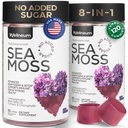 Multimineral Sea Moss Gummies 3000 Mg con Probiotic, Bladderwrack, Black Seed Oil, Ashwagandha, Burdock Root (2 Pack) - Irish Seamoss for Immunity, Thyroid and Gut Health - Vegan, Sugar Free