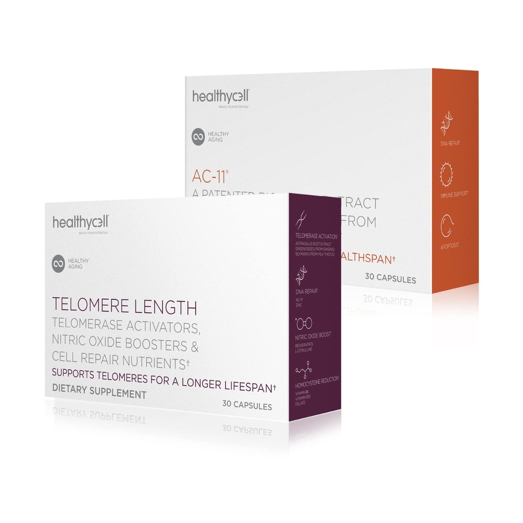 Telomere de células sanas Longitud + AC-11 tención de ADN Suplementos de reparación de antiaveja y salud celular
