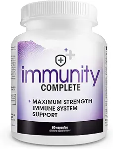 Immunity Complete - 20-in-1 Immune System Booster Fórmula con garra de gato, quercetina, vitamina C y hoja de oliva Extracto 60ct