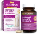Saldo de hormonas diarias Probiótico para las mujeres que viven soporta Estrógeno saludable, PMS, PCOS, Perimenopause, Vaginal pH, Yeast, Gut Health, Skin &amp; Immunity TEN 7 Strains + Vegan Omega Oil TENIDO 30-Day Supply
