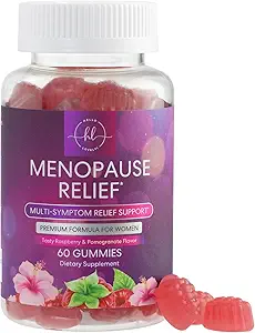 Suplementos de la menopausia para mujeres - Flashes calientes completos de leche natural y sudaderas nocturnas Soporte, multibeneficio de alivio de la menopausia Gummy, soporte para balance " energía, libre de gluten " - 60 gomas