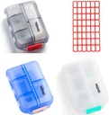 Pill Case (3 Pack) - Portable Small Supplements Tablet Container Box with 10 Compartments - Medicine Capsule Vitamin Flip Organizer Dispenser Holder Storage for Travel Trip Pocket Purse