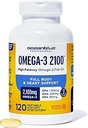 Oceanblue Professional Omega 3 2100-120 ct - High Potency Triple Strength Burpless Fish Oil with EPA, DHA &amp; DPA - Wild Caught - Natural Orange Flavor, 60 Servings
