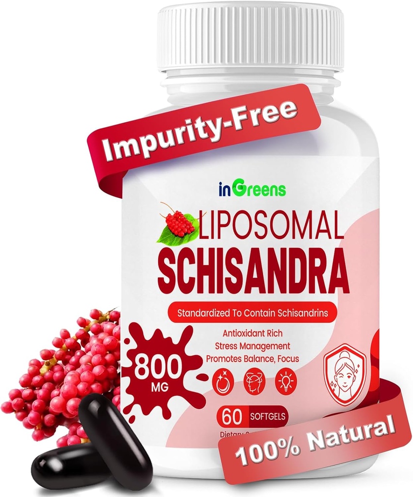 800MG Schisandra Extracto Orgánico, Suplemento Schisandra, Schisandra Berry Softgels for Energy Support, Liver Health, Antioxidant Protection & Digestive Wellness - 60 Softgels, Made in USA