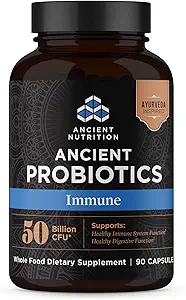 Probióticos de nutrición antiguos para soporte inmunitario, promueve un sistema de inmunización saludable, reduce la diarrea, estreñimiento, gas y ruborización, superalimentos antiguos Blend, 50 millones de UF*/Serving, 90 cápsulas