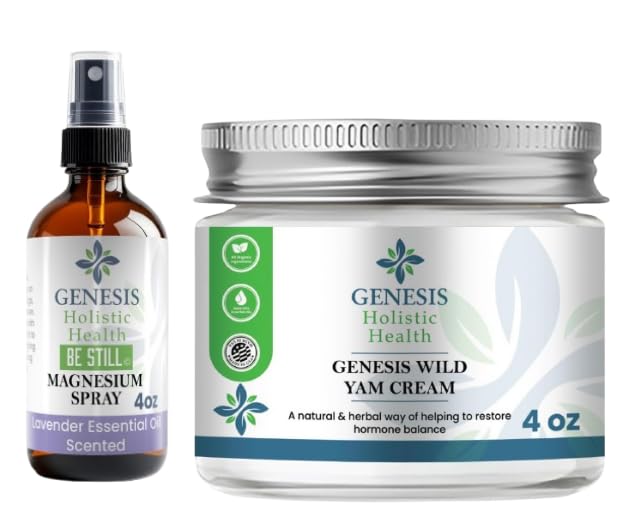Genesis Organic Magnesium Spray Lavender 4oz + Wild Yam Root Cream