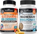 Alta Absorción Magnesium Bisglycinate Capsules (1 Month Supply) Plus Glucosamine Chondroitin MSM Triple Strength Joint Support Suplemento (1 Month Supply)