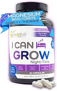 I Can Grow NightTime Kids Vitamins Multivitamin Sleep Aid | Magnesium for Kids with Magnesium Bisglycinate | Natural Calm & Recovery | magnesio complex | Vitaminas para Niños con Glicinato de Magnesio