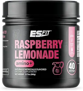 Amino+ Powder - Pre y Post Workout with Caffeine + Green Tea Extract - BCAA, Amino Acids, Zero Sugar, Low Calorie, Superior Taste, 40 Servings (Raspberry Lemonade)