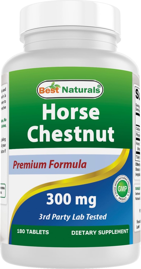 Mejor Extracto de castaña de caballos naturales 300 mg 180 Tabletas