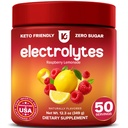 Keppi Electrolytes Powder – Raspberry Lemonade Flavor 50 Servings – No Sugar Hydration Suplemento con Magnesium, Potassium, Sodium – Keto, Vegan, Fasting-Friendly, Zero Calorie Electrolyte Drink
