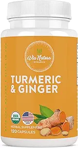 Turmeric " Ginger Capsules 1000mg Silencio Orgánica Suplemento Herbal tención 120 Capsules