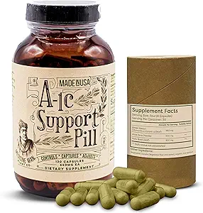 A-1C Soporte 120 cápsulas - Natural y Orgánica con Melón Bitter, Basil Santo y Aloe Vera Extracto - No GMO y Fórmula Herbal