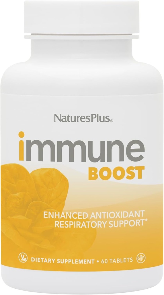 NaturesPlus Immune Boost - 60 Tablets - Enhanced Antioxidant Respiratory Support, General Immune System Health - with High-Potency Vitamins & Minerals - Vegetarian, Gluten Free - 30 Servings