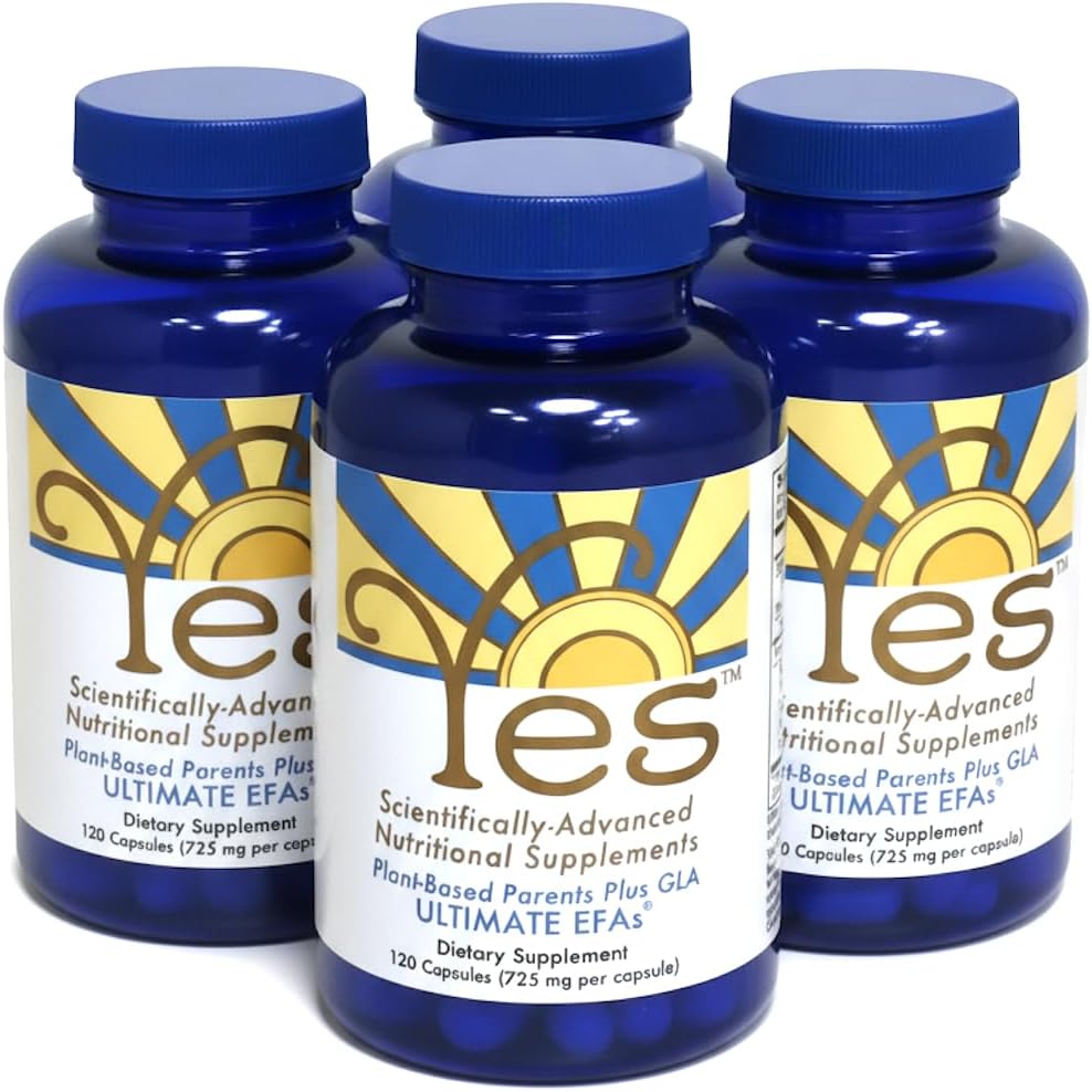 Fish Oil Omega 3 Suplementos Alternativa-YES Omega 3 &amp; 6 Fatty Acid - Burpless, Plant Based - DHA, EPA, SDA - Cholesterol, Heart, Skin, Energy, Eyes, Immunity Support by YES (4 x 120 Gel caps)