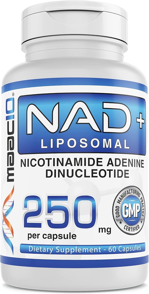 MAAC10 Liposomal NAD Supplement 500mg Serving (2x250mg Capsules) Actual Nicotinamide Adenine Dinucleotide