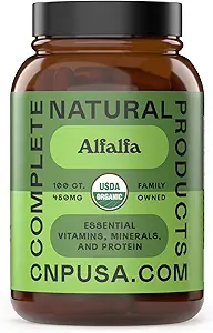 Productos naturales completos hoja de alfalfa pura - 100 cápsulas - 450 mg de pura hoja de alfalfa orgánica seco en cápsulas de verduras