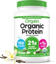 Orgain Orgain Orgain Pólvora de proteínas veganas orgánicas, frijol de vainilla - 21g Proteína vegetal, fibra prebiótica de 6g, sin ingredientes de lactosa, sin azúcar añadido, no transgénico, para sacudidas &amp; smoothies, 2,03 lb (paquete mayo Vary)
