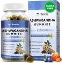 Totaria Sugar Free Ashwagandha Filled Gummies 2500mg w/Vitamin D3, Magnesium Glycinate, Rhodiola, Ultra Strength Ashwa Root Suplementos para Mujeres &amp; Wen, para la relajación, energía, Blueberry Flavor