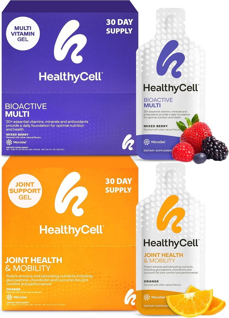 Healthycell Bioactive Multivitamin + Joint Health & Mobility Supplement for Men & Mujer Bundle