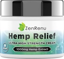 Crema de cáñamo de máxima fuerza con aceite de cáñamo, Arnica, Lavanda, Aloe Vera, Kava Kava, " Camphor - Crema de cáñamo de cáñamo natural para la piel, musculos " , 2 oz