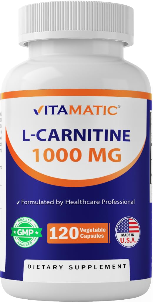 Vitamatic L-Carnitine Fumarate 1000 mg - 120 cápsulas vegetales (1 botella)
