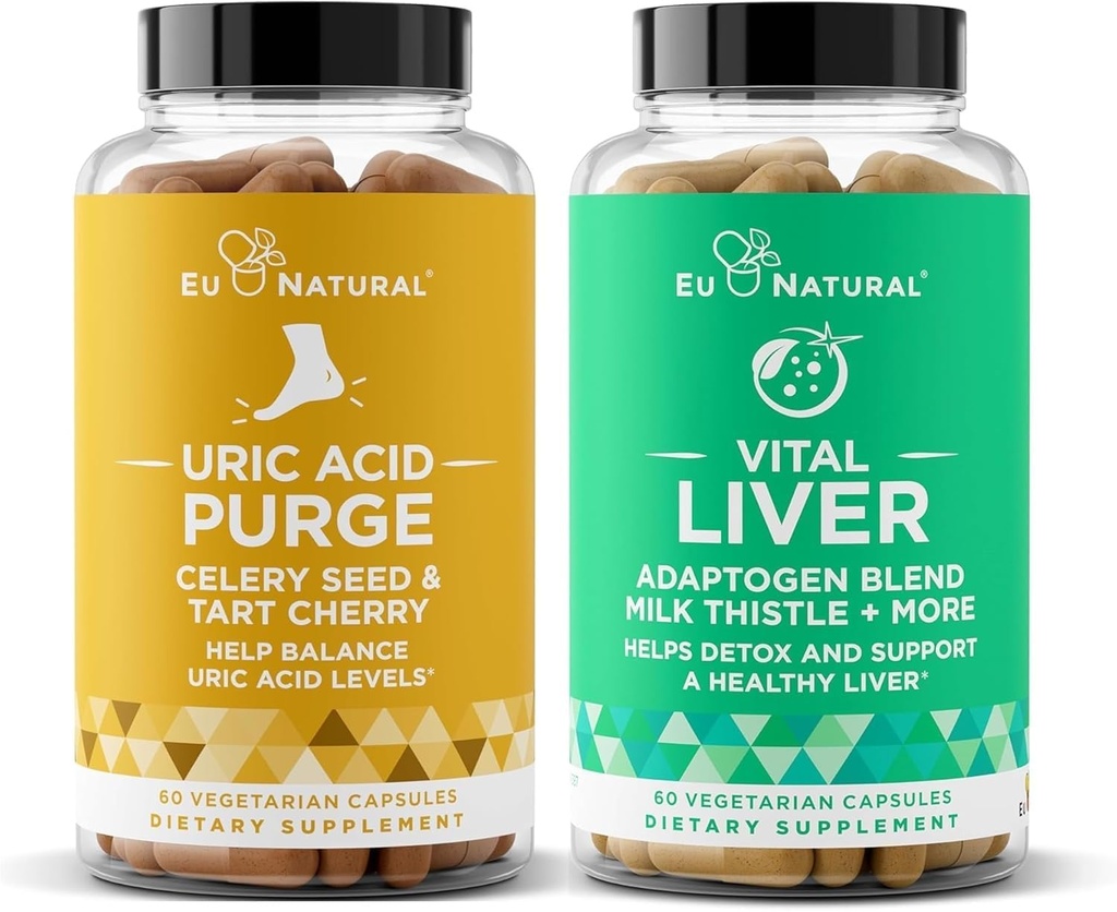 ¡Purge! Uric Acid Flush and Vital Liver Bundle - Detox, Cleanse y Repair for Joint Support & Active Mobility Plus Optimal Liver Function " Digestive Health